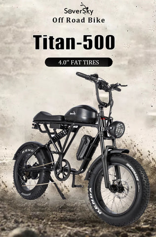Electric Fat Tire Bike Shimano 7-Speed Titan 500 - SoverSky